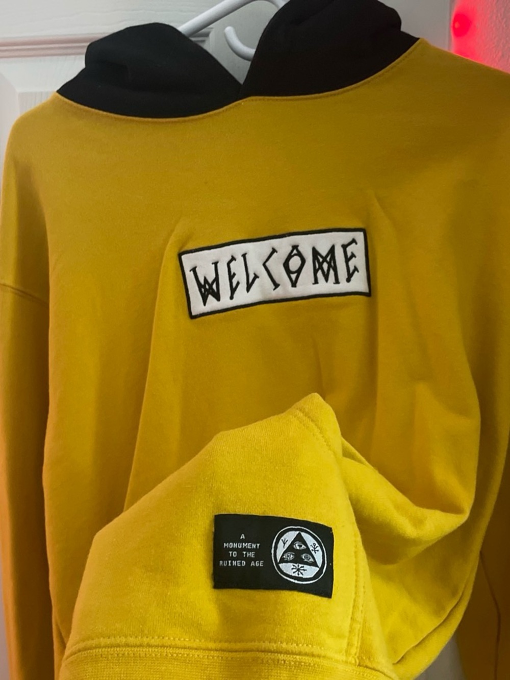 Welcome Embroidered Yellow Hoodie Jacket - Unbranded